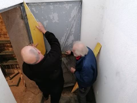 Lining the cellar door