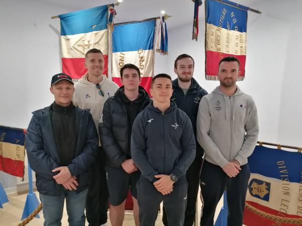 The French team in the flag room