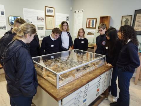 Marie’s group in front of the trench model