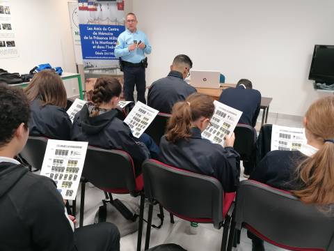 Major (r) Pierre Loeillet has the cadets learn the ranks