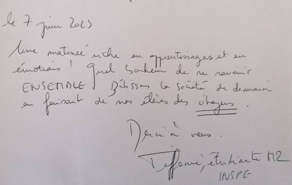 L’avis de Stéphanie sur le livre d’or de l’association