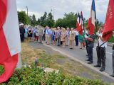 The flag of the Polish contingent on mission in Luçay-le-Mâle