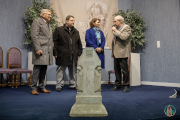 The model of the Déols War Memorial entrusted to Les Amis de La Martinerie