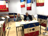 The flag of UDCVRI 36 welcomed by Les Amis de La Martinerie